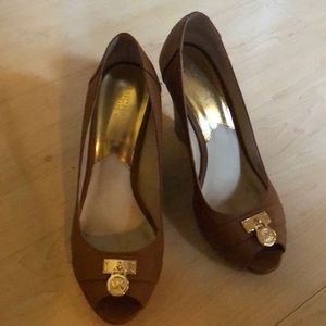 Michael Kors peep toe wedges
